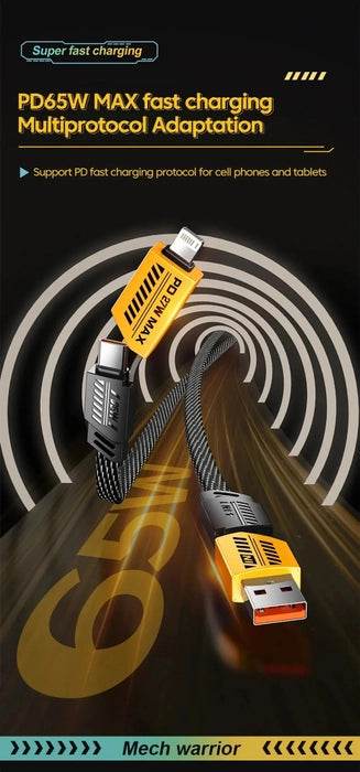 4-in-1 Multifunction USB Charging Cable 65W