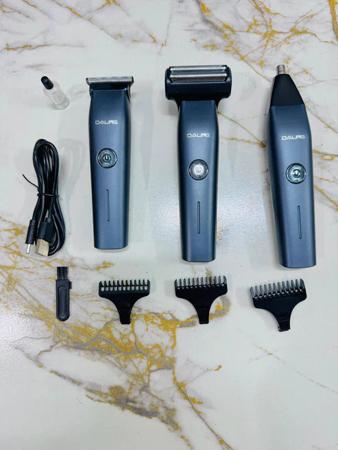 3-in-1 Rechargeable Hair Clipper & Shaver – Compact & Powerful (DL-9218)